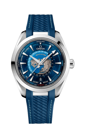 AQUA TERRA 150M OMEGA CO‑AXIAL MASTER CHRONOMETER GMT WORLDTIMER 43 MM